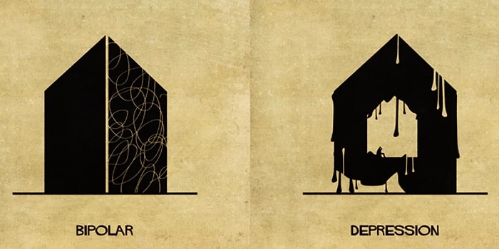 Psikolojik Rahatsızlıkların Tadilat Gerektiren Binalar Olarak Yansıtıldığı 16 İllüstrasyon