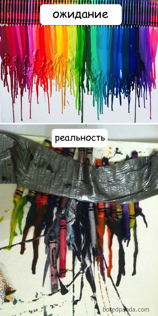 1. Расплавленные пастельные карандаши