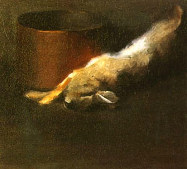 8. Georgia O’Keeffe, “Dead Rabbit with Copper Pot,” 1908