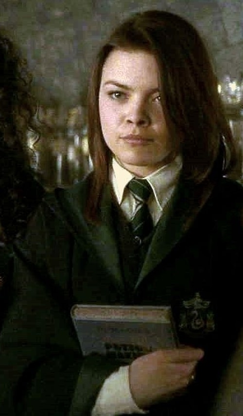 The issue hosts Scarlett Byrne. Of course, we know her as Slytherin's Pansy Parkinson. However, she is also engaged to Hugh Hefner's son Cooper.