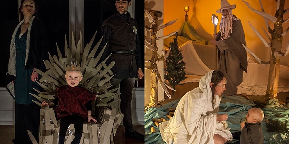 Karton Kutuları Kullanarak En Sevilen Dizi ve Film Sahnelerini Canlandıran Tatlış Aile