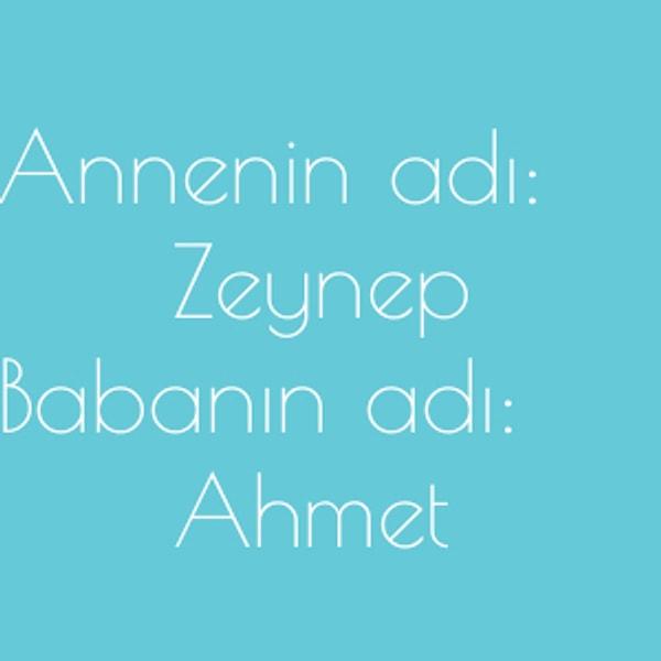 Zeynep ve Ahmet!