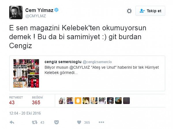 Ya da Cengiz Semercioğlu'nun sonradan özür dilediği haberi için yazdıklarını...