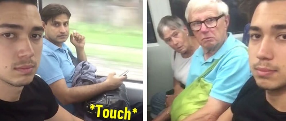 Rastgele İnsanların Bacaklarına Dokunan Gencin Kaydettiği Efsane Tepkiler