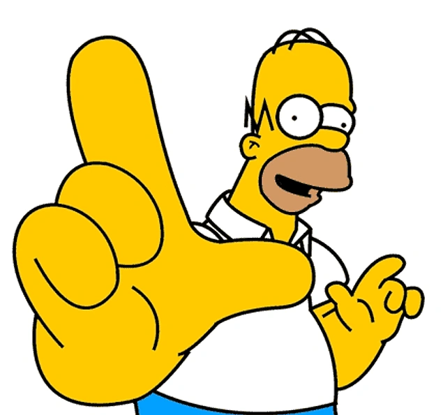 У Симпсонов лишь четыре пальца (три + большой). 