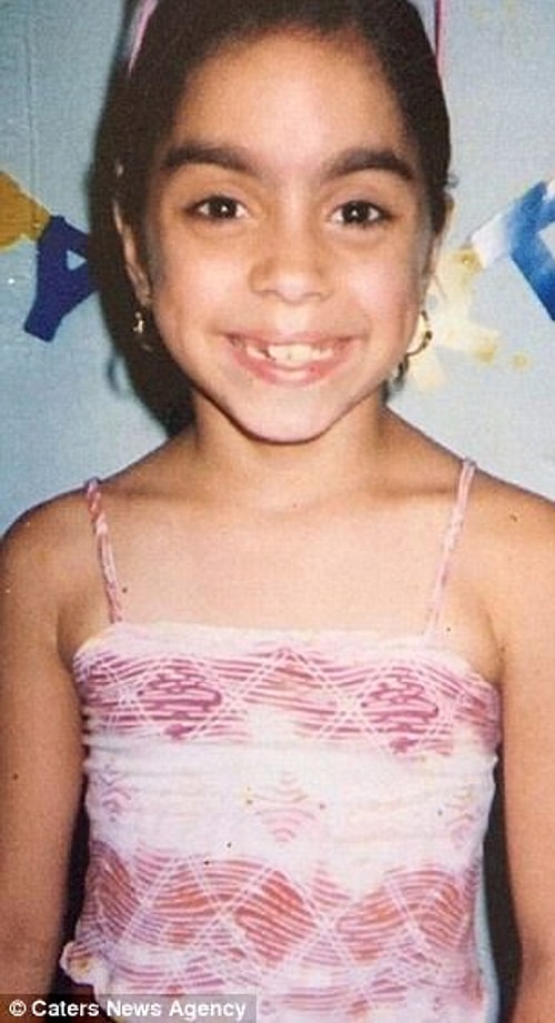 Personal challenge: Miss Soto pictured aged 10, left, and 11, right, before she was diagnosed.