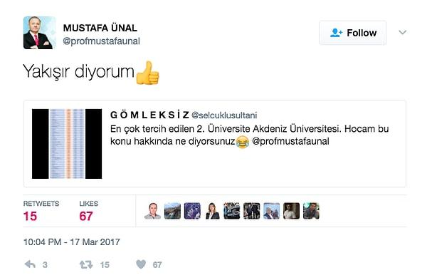 1. Akdeniz Üniversitesi rektörü Mustafa Ünal sosyal medyayı etkin kullanan bir akademisyen.