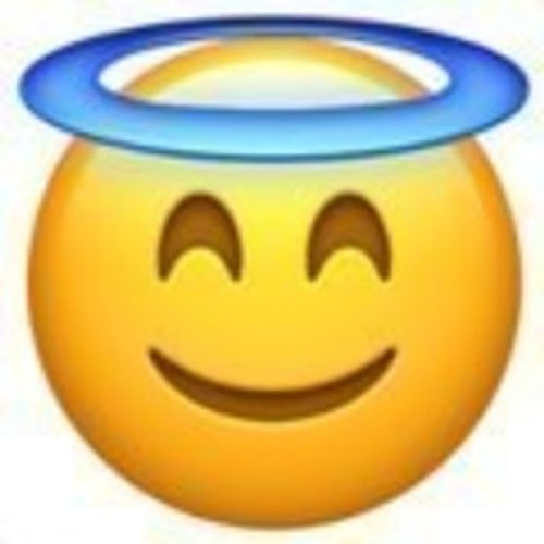 "Smiling face with halo."