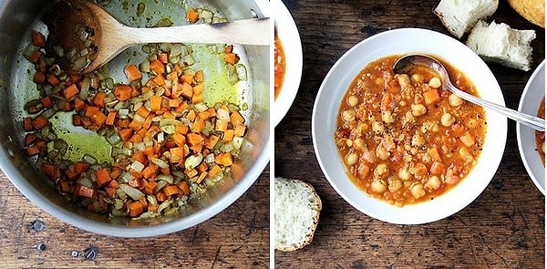 3. Суп карри с нутом и красной чечевицей