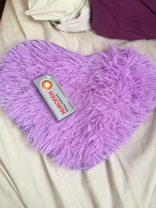 "This is a rug I ordered online. Really soft but really really small."
