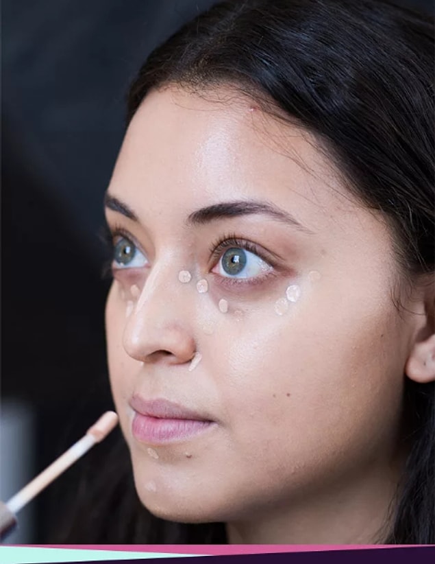 To save time, dot your concealer for an everyday look. The triangle method is only necessary if you want maximum coverage.