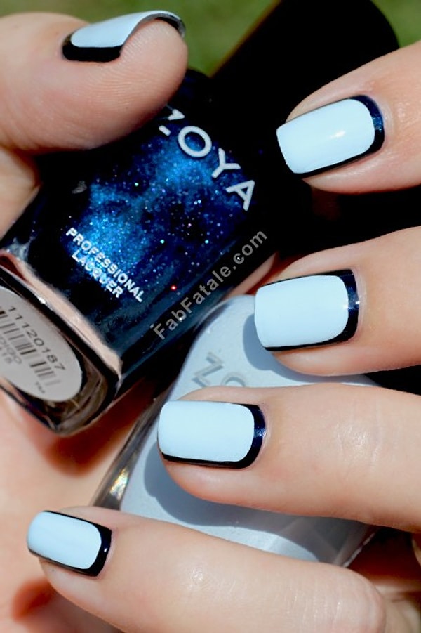 10. Темно-синий металлик на матовом голубом - так притягательно