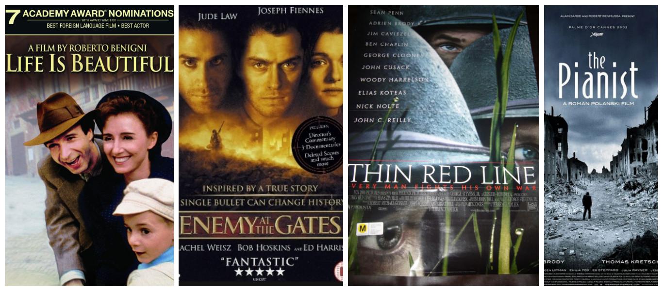 Life is Beautiful-Enemy at the Gates-The Tin Red Line-The Pianist