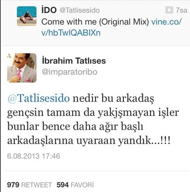 Gerektiğinde oğlu İdo'yu bile Twitter'dan fırçalıyor.