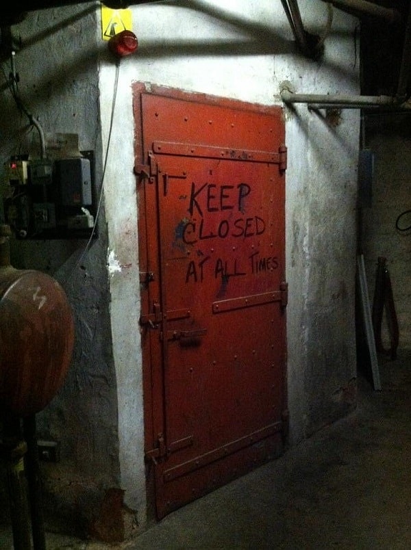 13. "This door in the basement where I work..."