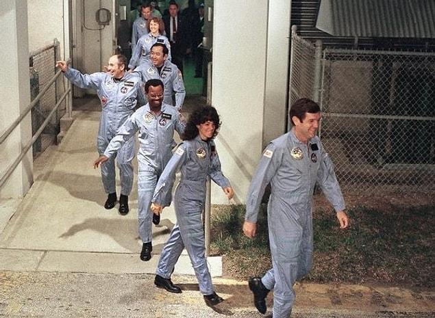 5. The last photograph of the Challenger space shuttle crew that exploded in 1986 73 seconds after take-off and no one survived.