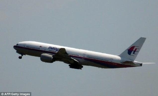 8. A photograph of Malaysian Airlines flight number MH-17 taken a few seconds after departure. The plane was dropped 3 hours later when it was hit by a missile over Russian airspace.