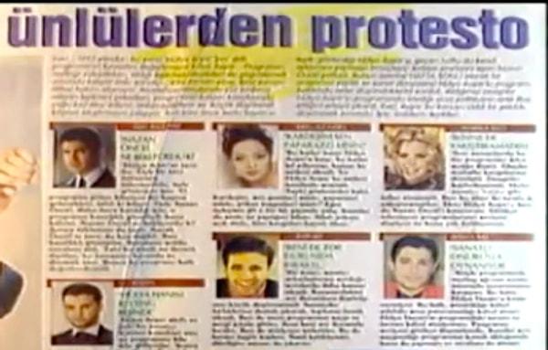 8. Özcan Deniz, Seda Sayan, Ebru Gündeş gibi ünlülerin protesto ettiği show programı hangisiydi?