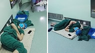 28 Saatlik Mesaiden Sonra Hastane Koridorunda Uyuyan Doktorun Yürek Isıtan Fotoğrafı