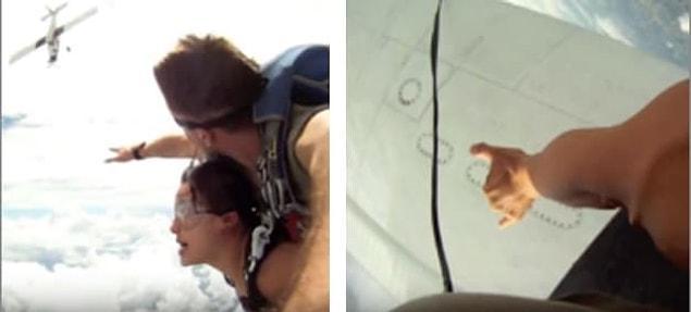 11. This skydiving duo literally almost got hit by a plane.