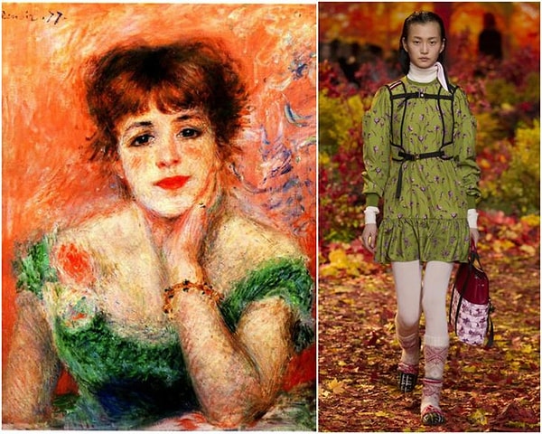 3. "Портрет актрисы Жанны Самари", Пьер Огюст Ренуар. Образ из коллекции Moncler Gamme Rouge