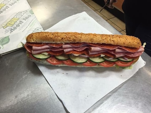 9. This neatly arranged sub.