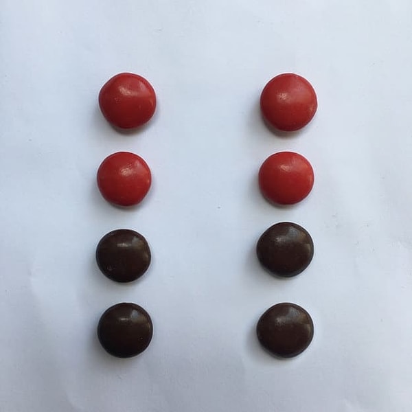 6. В каком ряду есть отфотошопленное драже?