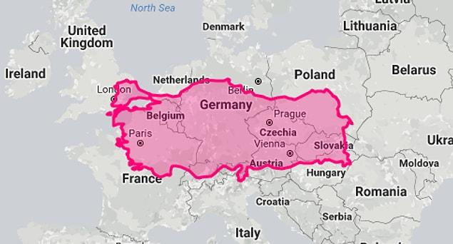 Turkey's true size compared to European countries.