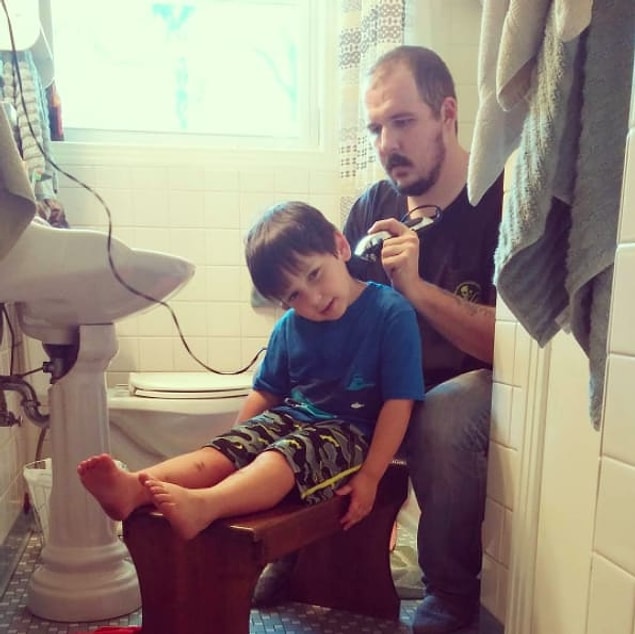 8. Some dads go DIY.