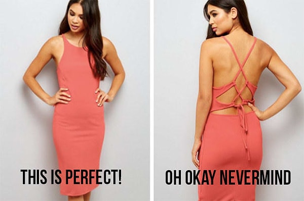 2. Спереди платье выглядит идеальным! Но сзади.... спины нет, все на веревочках и т.д и т.п....