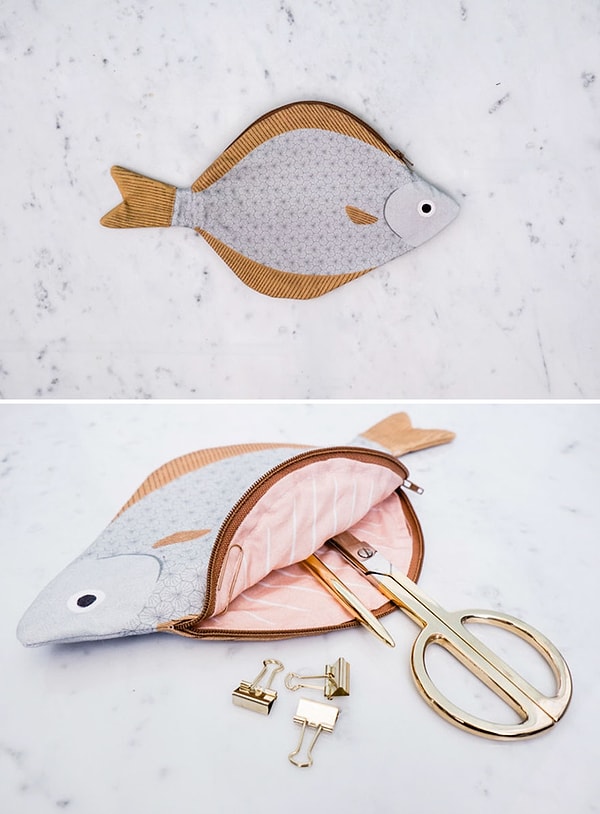 3. Косметичка в виде палтуса