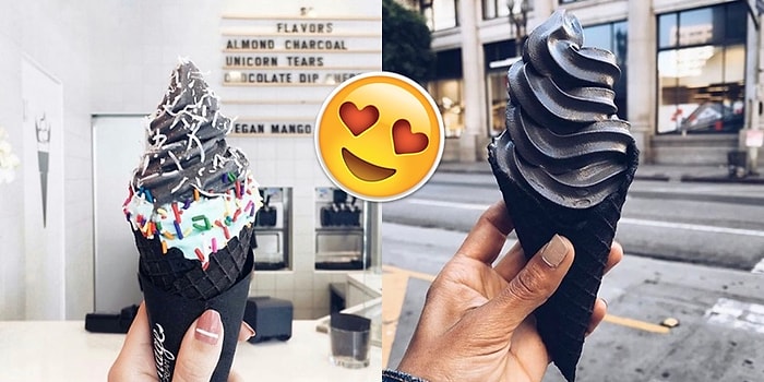 Görünce Hem Şaşırıp Hem de Denemek İsteyeceğiniz Bademli Kömür Karası Gotik Dondurma