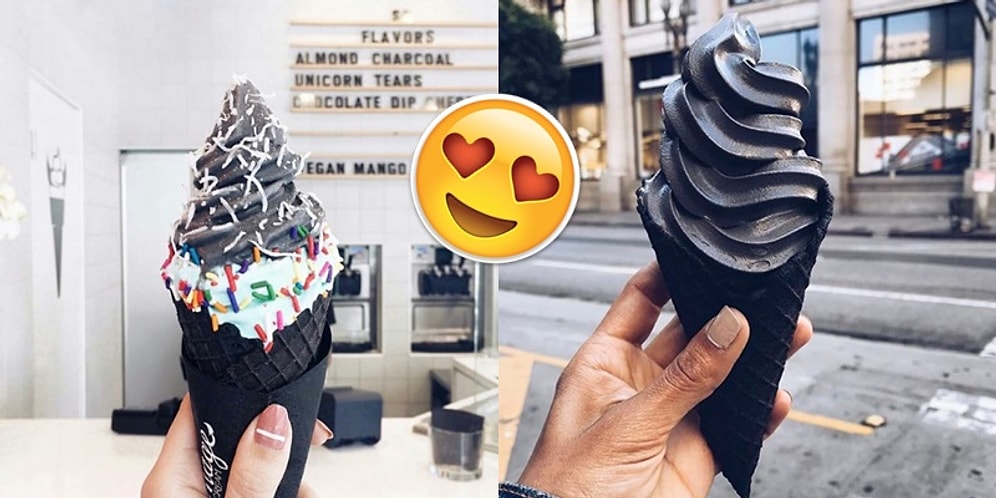 Görünce Hem Şaşırıp Hem de Denemek İsteyeceğiniz Bademli Kömür Karası Gotik Dondurma