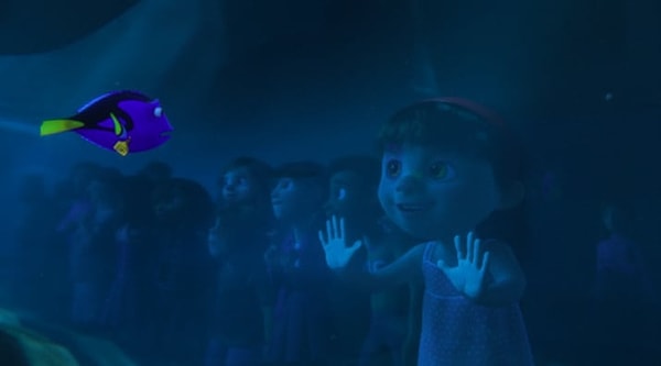 5. Райли и весь ее класс из "Головоломка" видят рыбку из "В поисках Дори"