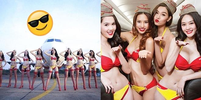 Vietnam'daki Havayoluna Tomarla Para Kazandıran Bikinili Hostes Ekibi