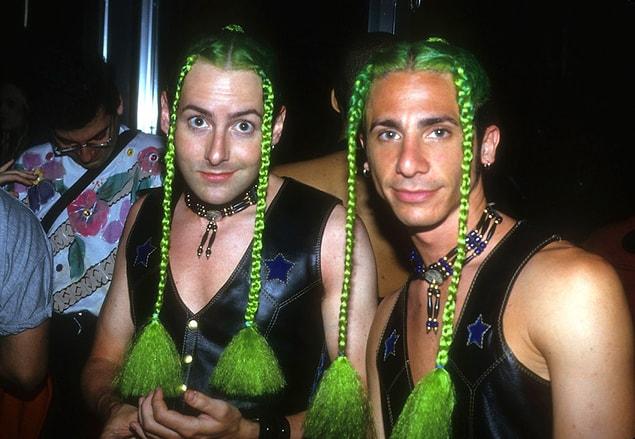 7. Club USA partiers showing off their costumes, 1993.