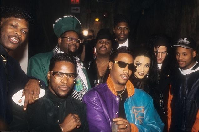 20. Prince's back-up band The New Power Generation posing for the camera, 1993.