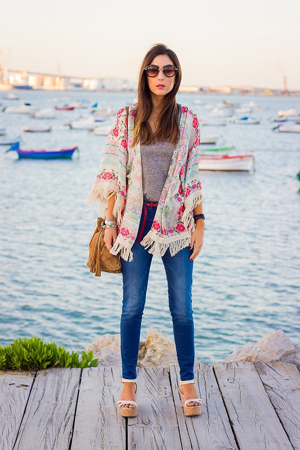 8. Кимоно + джинсы