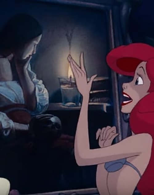 В сцене песни "Part of Your World" Ариэль смотрит на картину Жоржа де Латура "Скорбящая Магдалина".