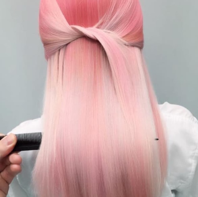 7. Daha hareketli bir model isterseniz pembe tonlarında ters ombre deneyebilirsiniz.