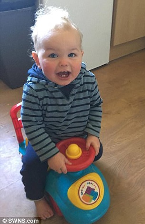 His mother, Kirsty Green, 27, described the rescue crews from Bude Community Fire Station, Cornwall, as 'amazing' and 'a credit to the community.'