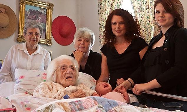 10. Six generations of daughters: From baby to 111-year-old great-great-great-grandmother!
