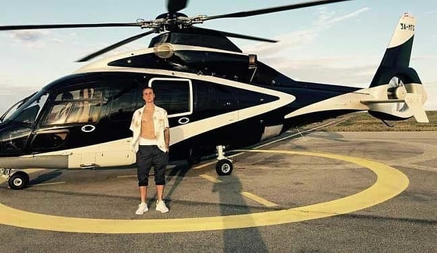 6. A chopper to fly into the stadium on the day of his performance.