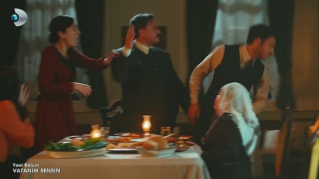 Ali Kemal'in suratına Eleni tarafından inmesi gereken tokat ise Tevfik tarafından geldi.