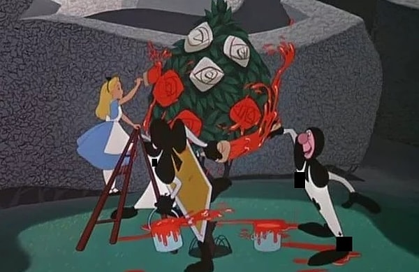 1. Приступим. Какая из этих карт НЕ перекрашивала розы в красный в "Алисе в Стране чудес"?