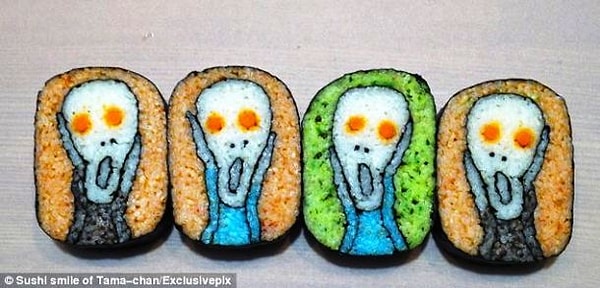 8. Любители изобразительного искусства без труда распознают в дизайне этих ролл картину Эдварда Мунка "Крик"