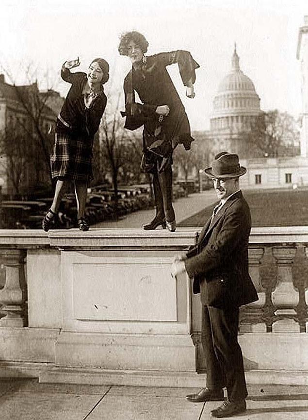 12. Dancing the Charleston on a railing in front of the US Capitol.