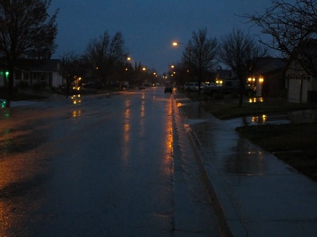 Robert has created this beautiful image of reflections on a street at night.