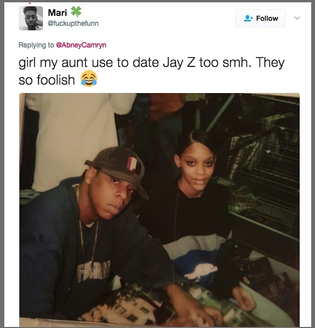 8. This aunt who used to date Jay Z