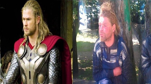 19. Крис Хемсворт и его невыспавшийся и непохмелившийся двойник